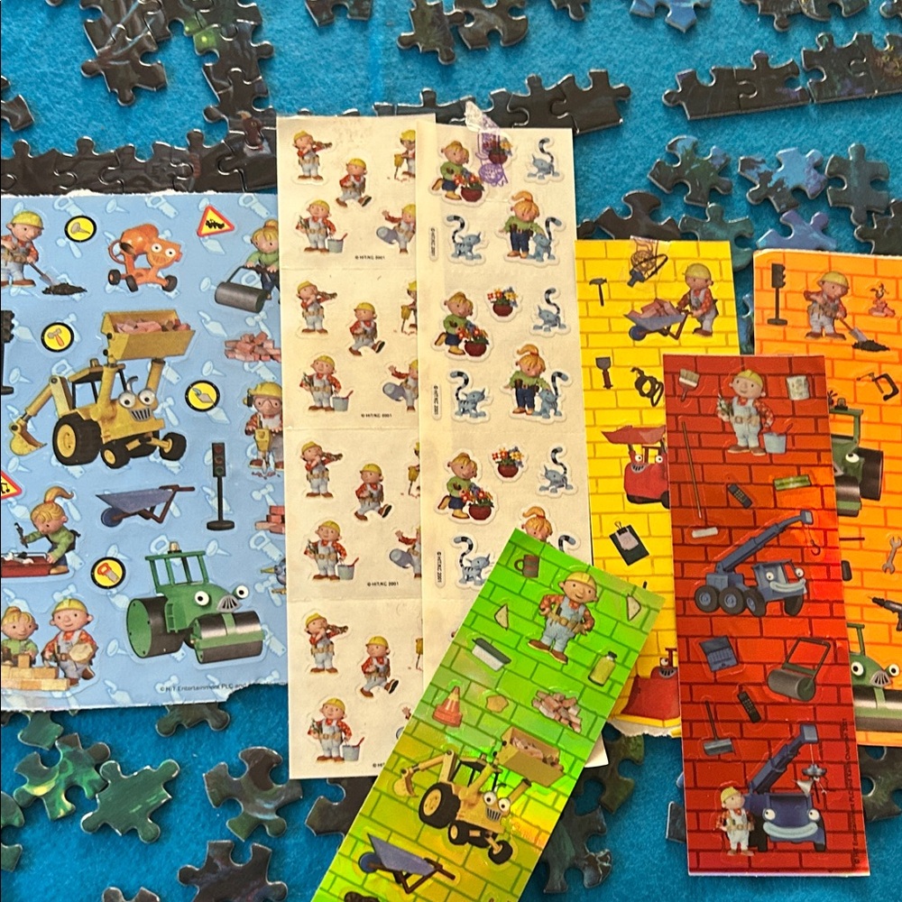 Vintage Bob the Builder Construction Theme Kids Sticker Set